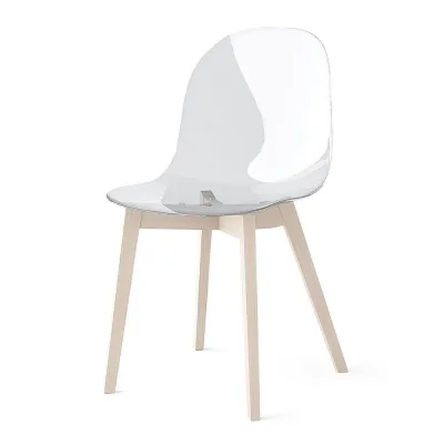 Connubia Sedia Academy CB2159 con struttura in legno e seduta in policarbonato - IN PROMOZIONE FINO ALL' 11/07