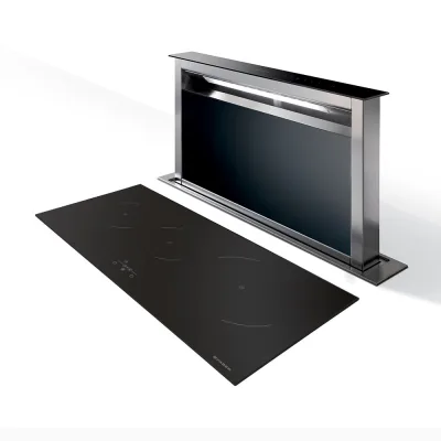 Faber Cappa da piano downdraft FABULA PLUS EVO+ BK A60 340.0582.936 finitura acciaio inox e vetro nero da 60 cm