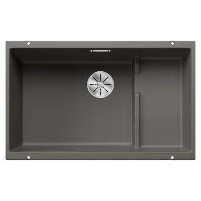Blanco Lavello una vasca con gocciolatoio dx integrato SUBLINE 700-U Level 1527355 finitura grigio vulcano da 73x46 cm-Sottotop