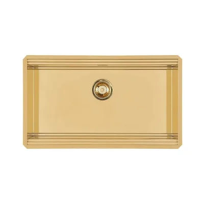 Foster Lavello una vasca 1034 859 finitura acciaio PVD gold da 79x46.6 cm