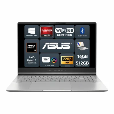 ASUS Notebook Vivobook S 15 OLED M5506NA-MA018W AMD Ryzen 5 7535HS 16GB AMD Radeon Graphics 512GB 15.6'' 3K Win11 Tastiera retroilluminata