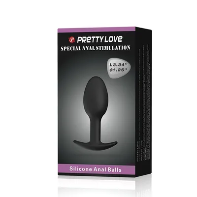 Plug anale Anal Balls Pretty Love silicone nero peso interno sex toy 8,4 cm