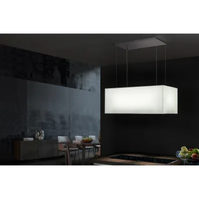 Airone Cappa a isola Turandot finitura vetro bianco full led da 60 cm