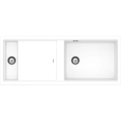 Schock Lavello una vasca con vaschetta e banco di lavoro PREPSTATION D150 PRPD150A74 finitura bianco opaco da 114x46 cm