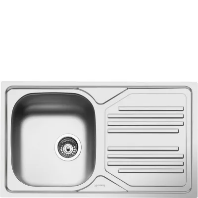 Smeg Lavello una vasca con gocciolatoio a destra LYP861D finitura acciaio inox da 86 cm - IN PROMOZIONE FINO AL 30/06