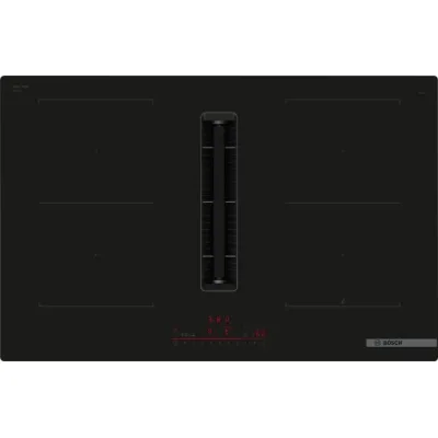 Bosch Piano cottura a induzione con cappa integrata PVQ811H26E in vetroceramica nero da 80 cm - Serie 6