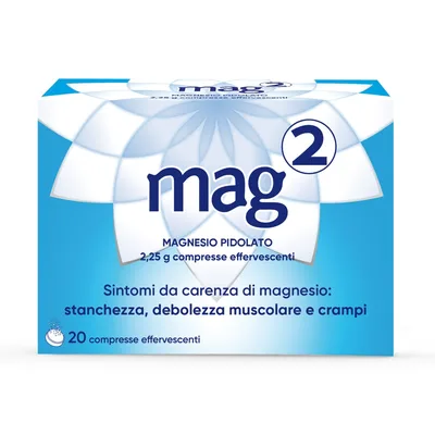 Mag2 Compresse Effervescenti 2,25g Magnesio Pidolato 20 Compresse