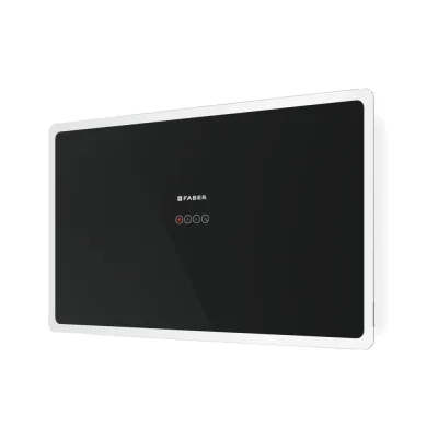 Faber Cappa a parete GLAM FIT 80 BK 330.0528.269 finitura vetro nero da 80 cm