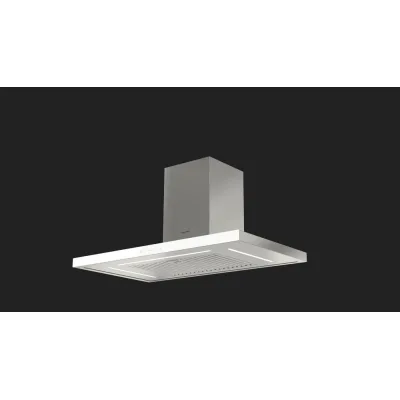 Fulgor Cappa a parete FTHD 900 TC WHX finitura inox e vetro bianco da 90 cm