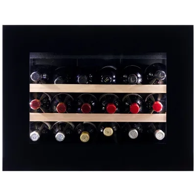 PRONTA CONSEGNA - Dunavox Cantina vino a incasso Glance-18 DAVG-18.46B.TO finitura full glass nero da 59 cm - PROMO FINO ESAURIMENTO SCORTE