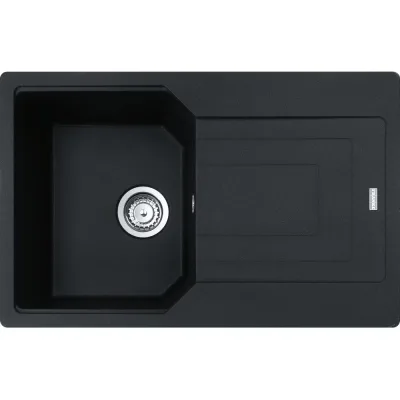 Franke: Lavello una vasca con gocciolatoio Urban Incasso UBG 611-78 114.0686.749 finitura fragranite nero da 78x50 cm
