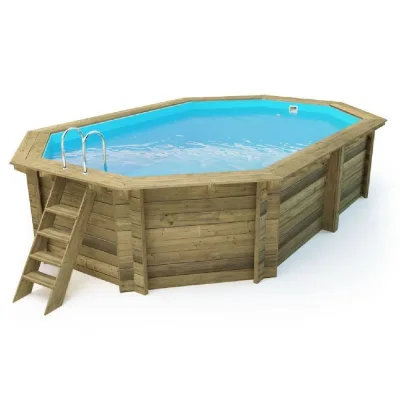 PRONTA CONSEGNA - Losa Esterni da Vivere Piscina ottogonale in pino impregnato in autoclave classe 4 da 486x336 cm