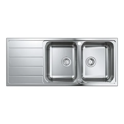 Grohe Lavello due vasche con gocciolatoioo reversibile 31588SD1 finitura acciaio inox da 116x50 cm