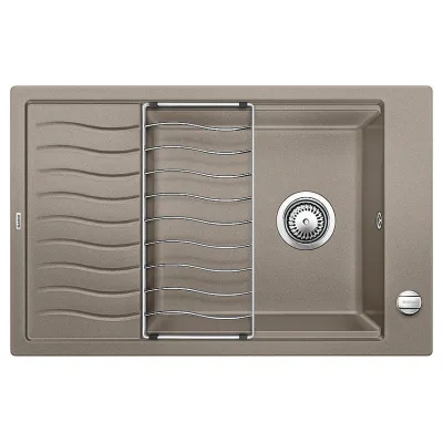 Blanco Lavello una vasca con gocciolatoio ELON XL 6 S 1518743 finitura tartufo da 78x50 cm - Sopratop