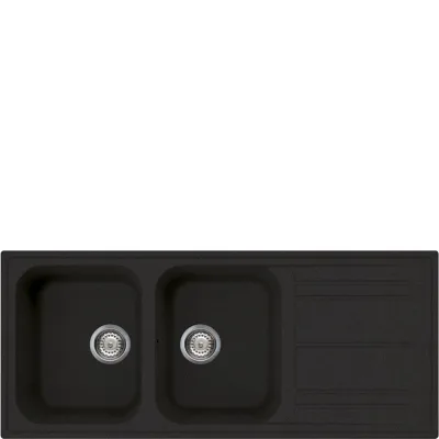 Smeg Lavello due vasche con gocciolatoio LZ116A2 finitura antracite da 116 cm - IN PROMOZIONE FINO AL 30/06