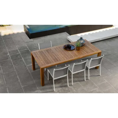 Talenti Tavolo fisso EBI con struttura e piano in legno da 220x100 cm