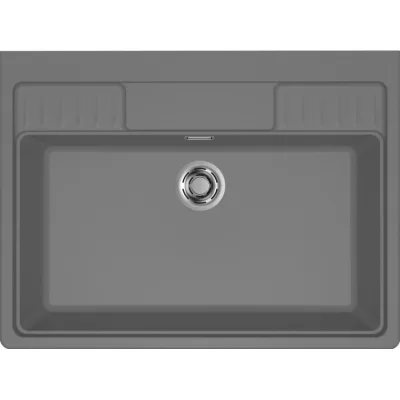 Elleci Lavello una vasca SPAZIO 900 EXTRA LKS90099XLP finitura composito K99 grigio scuro da 90x66.5 cm