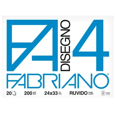 Fabriano Disegno 4 blocco da 20 fogli misura cm 24x33 ruvidi 200gr/mq
