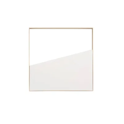 Plafoniera moderna quadrata in metallo oro e bianco, 1 LED 10W, CCT, 40x40cm