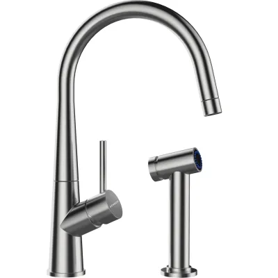 Schock Miscelatore monocomando con doccia separata CONOS PRO 528006EDM finitura acciaio inox massiccio