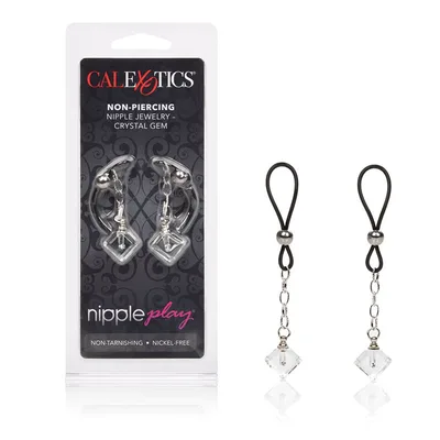 Pinze Crystal Gem Gioielli Capezzoli Non Piercing Regolabili BDSM