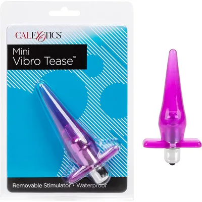 Plug anale vibrante 12 / 10 cm viola Vibro Tease waterproof vibrazioni 10 x USB