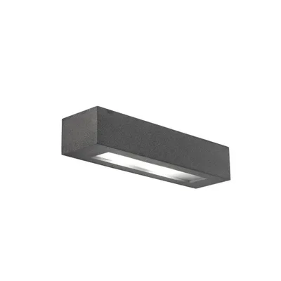 Applique moderna in cemento naturale grigio, 2 luci E14, 36x7cm