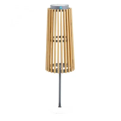 Unopiù Piantana da esterno SOLARE in teak e alluminio grafite da Ø26 cm