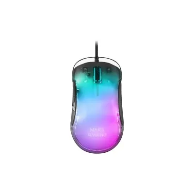 MOUSE GAMING MARS USB MMGLOW 12800 dpi - Corpo con finitura a specchio