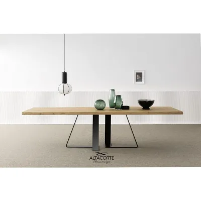 Altacorte Tavolo fisso Double con struttura in ferro e piano in laminam con dimensioni a scelta