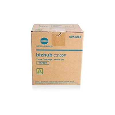 TONER ORIGINALE KONICA MINOLTA A0X5254 TNP50Y TNP-50Y GIALLO BIXHUB C3100P