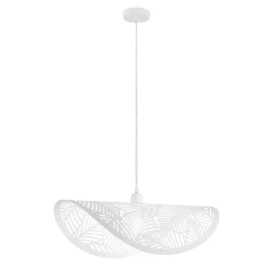 Lampadario a sospensione a vela singola in metallo bianco, lampadina E27, 60x150cm