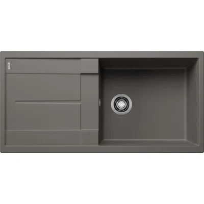 Blanco Lavello una vasca con gocciolatoio METRA XL 6 S 1527307 finitura grigio vulcano da 100x50 cm - Sopratop