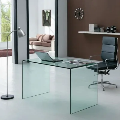 Itamoby Scrivania Glassy in vetro trasparente da 100x60 cm