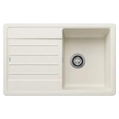 Blanco Lavello una vasca con gocciolatoio LEGRA 45 S 1527085 finitura soft white da 78x50 cm - Sopratop