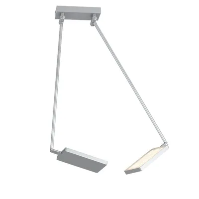 Plafoniera LED grigio in metallo, 2 LED da 18W, Luce naturale, 200x85cm
