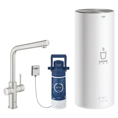 Grohe Miscelatore e boiler taglia L Red Duo 30325DC1 finitura super steeel