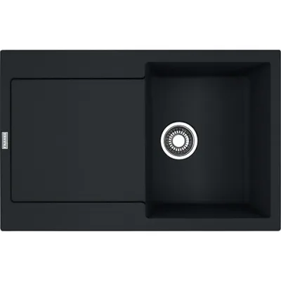 Franke: Lavello una vasca con gocciolatoio Maris MRG 611 114.0630.781 finitura fragranite black matt da 78x50 cm