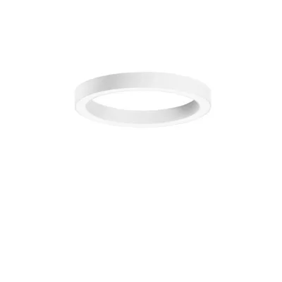 Plafoniera a struttura circolare bianca in metallo, LED 80W, CCT, 80x8.5cm