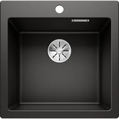 Blanco | Lavello una vasca PLEON 5 1525951 finitura nero da 51.5x51 cm - Sopratop