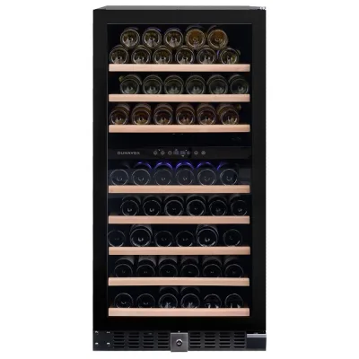 Dunavox Cantina vino a incasso o a libera installazione Grande-94 DX-94.270DBK finitura full glass nero da 59.5 cm