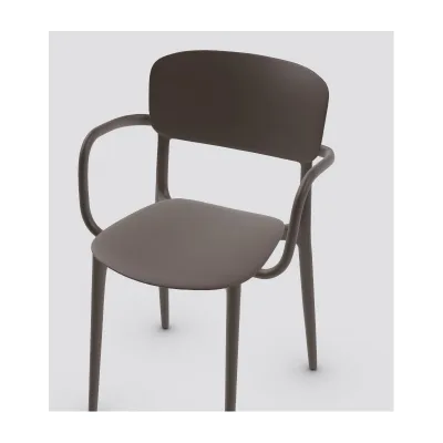 PRONTA CONSEGNA - Calligaris OUTLET Sedia Liberty CS1884 in polipropilene P900 tortora opaco - Con braccioli