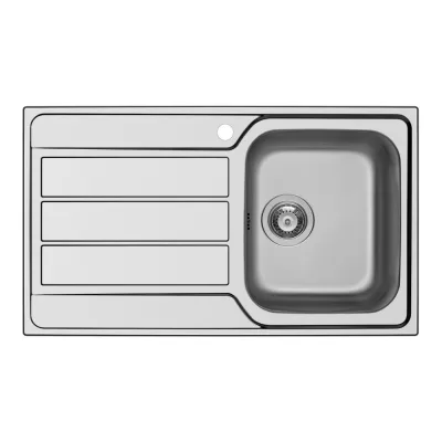 Schock Lavello una vasca con gocciolatoio a sinistra MASTER D100 MASTD100DX finitura inox spazzolato da 86x50 cm