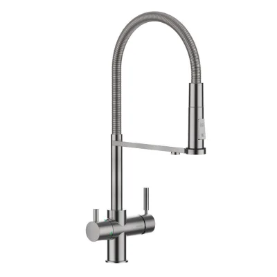 ProAcqua Miscelatore doppio comando a 5 vie con doccia OMIN 1801070 finitura cromo spazzolato - con set depuratore