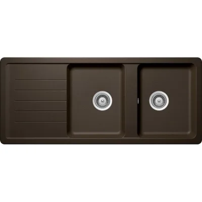Schock Lavello due vasche con gocciolatoio TOLEDO D200 TOLD200A87 finitura bronze da 116x50 cm