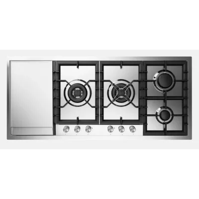 Ilve Piano cottura gas filotop Professional Plus HCPT125FDD in acciaio inox da 118 cm - Con fry top - IN PROMOZIONE FINO AL 6/07