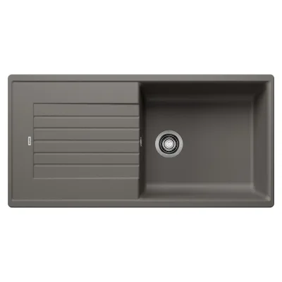 PRONTA CONSEGNA - Blanco | Lavello una vasca con gocciolatoio ZIA XL 6 S 1527400 finitura grigio vulcano da 100x50 cm - Sopratop