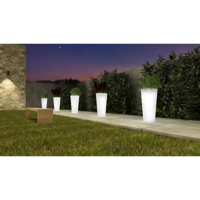 Arkema Vaso luminoso fotovoltaico Tondo SL in polietilene finitura neutra
