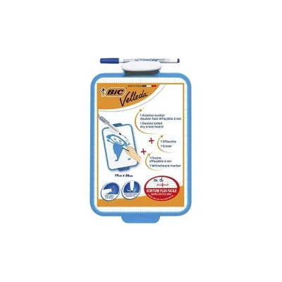 Bic Velleda Lavagna Scuola 2 Superfici Bianca Millimetrica + 1 Pennarello Velleda Blu + 1 Gomma Dimens. 26x19 cm