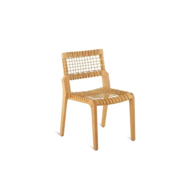 Unopiù Sedia impilabile SYNTHESIS in teak e fibra sintetica WaProLace - Con o senza cuscino - IN PROMOZIONE FINO AL 6/07